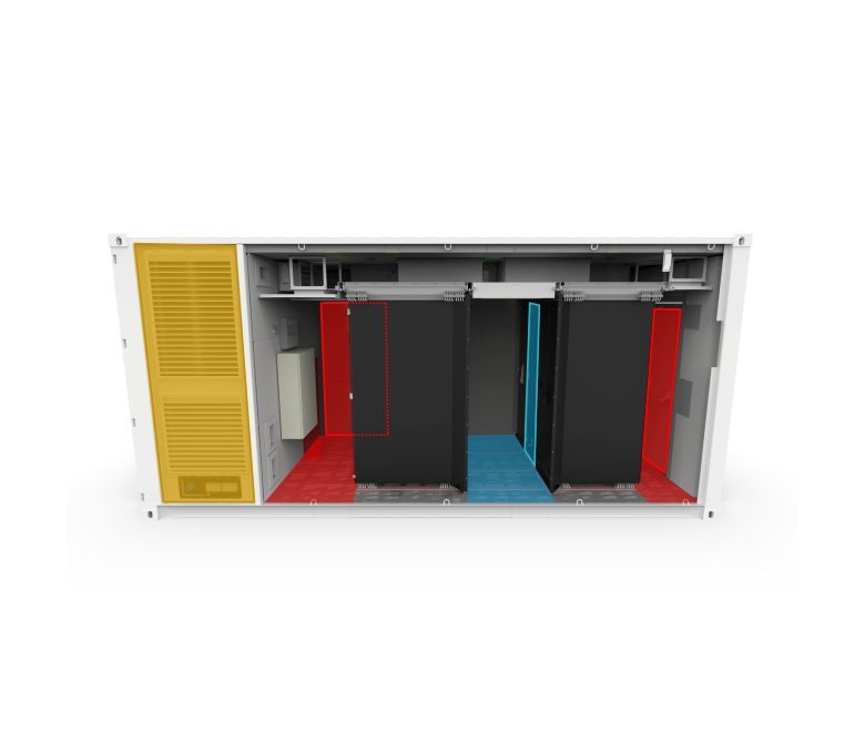 Schéma des 3 zones de chaleurs du data center / Diagram showing the three temperature zones in the data centre